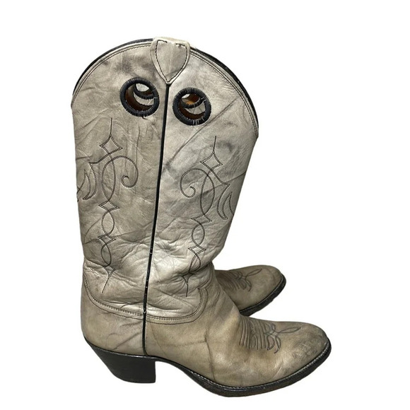 Men\'s Justin  2551 Stampede Western Cowboy Boot Marbled Gray  Round‎ Toe Size 9D